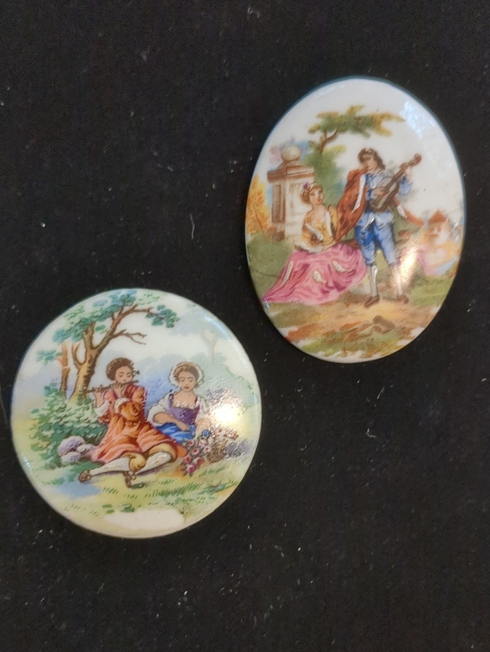 Limoges Porcelain Medallions Woodland Flute